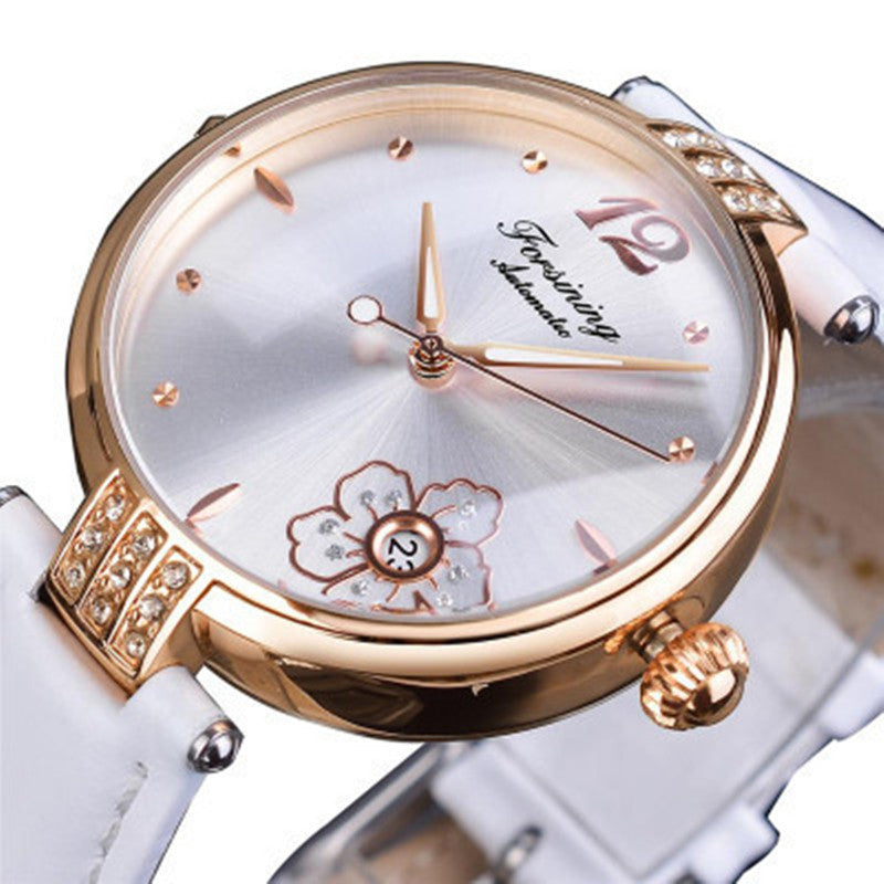 Montre mécanique à mouvement automatique pour femme