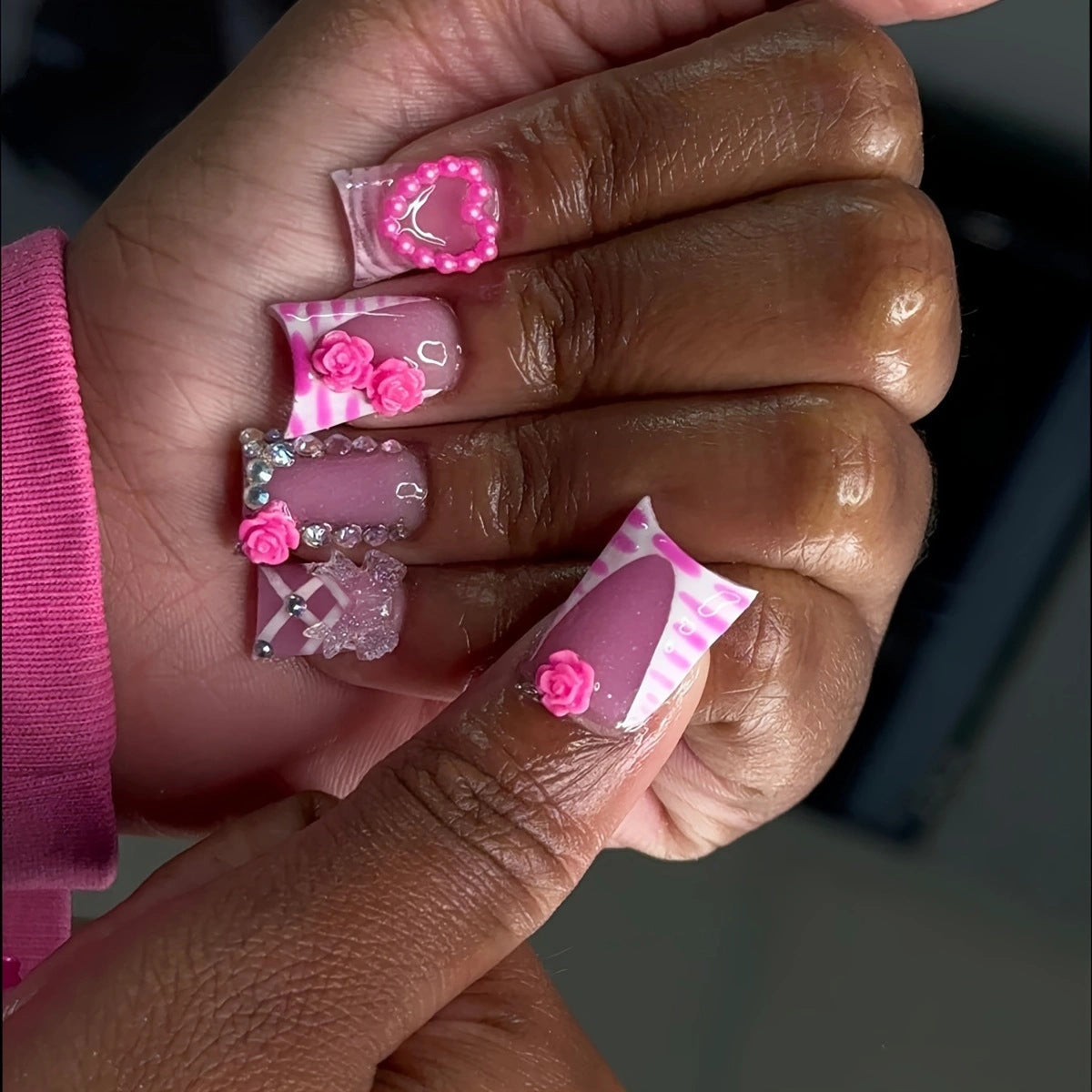 Women's Diamond In The Debris Flower Nail Art
