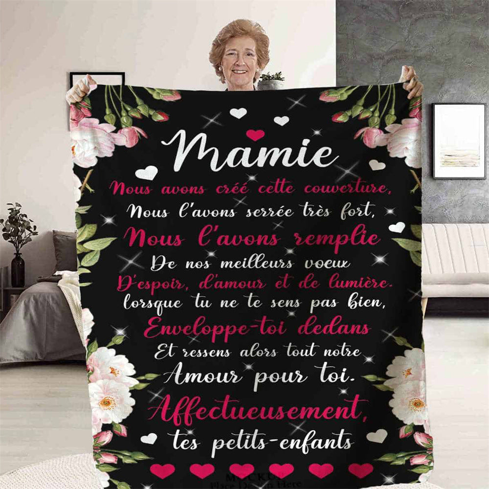 French Gift Blanket For Mom Flannel Blanket