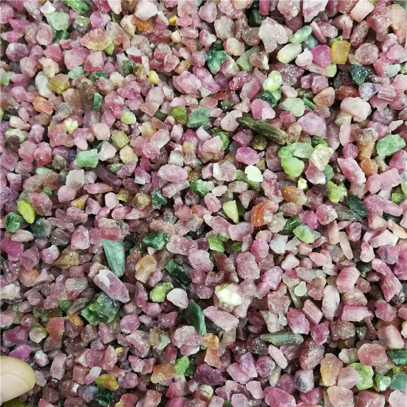 Natural Red And Green Tourmaline Crushed Stone