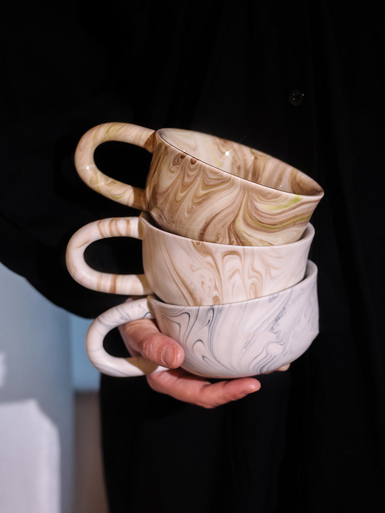 Ceramic Coffee Cup Marble Texture Medieval Style