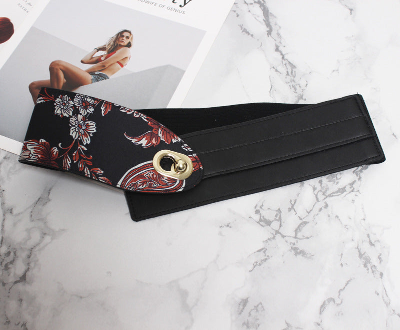 Ceinture large en cuir simple pour femme