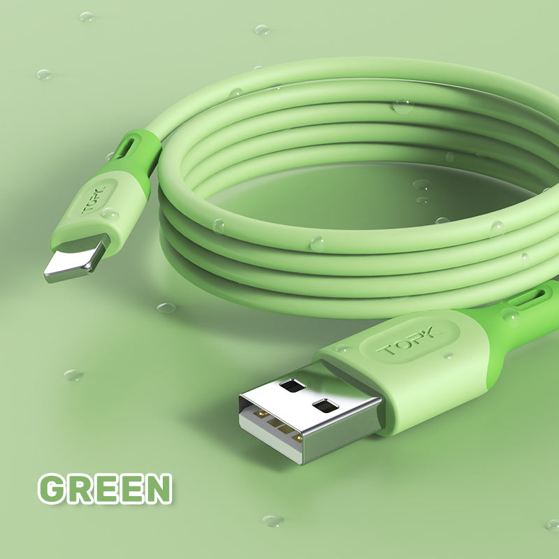 Liquid mobile phone fast charging silicone data cable
