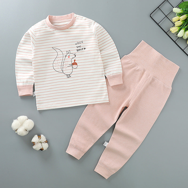 Autumn and winter children's cotton high-waist belly-protecting autumn clothes long trousers