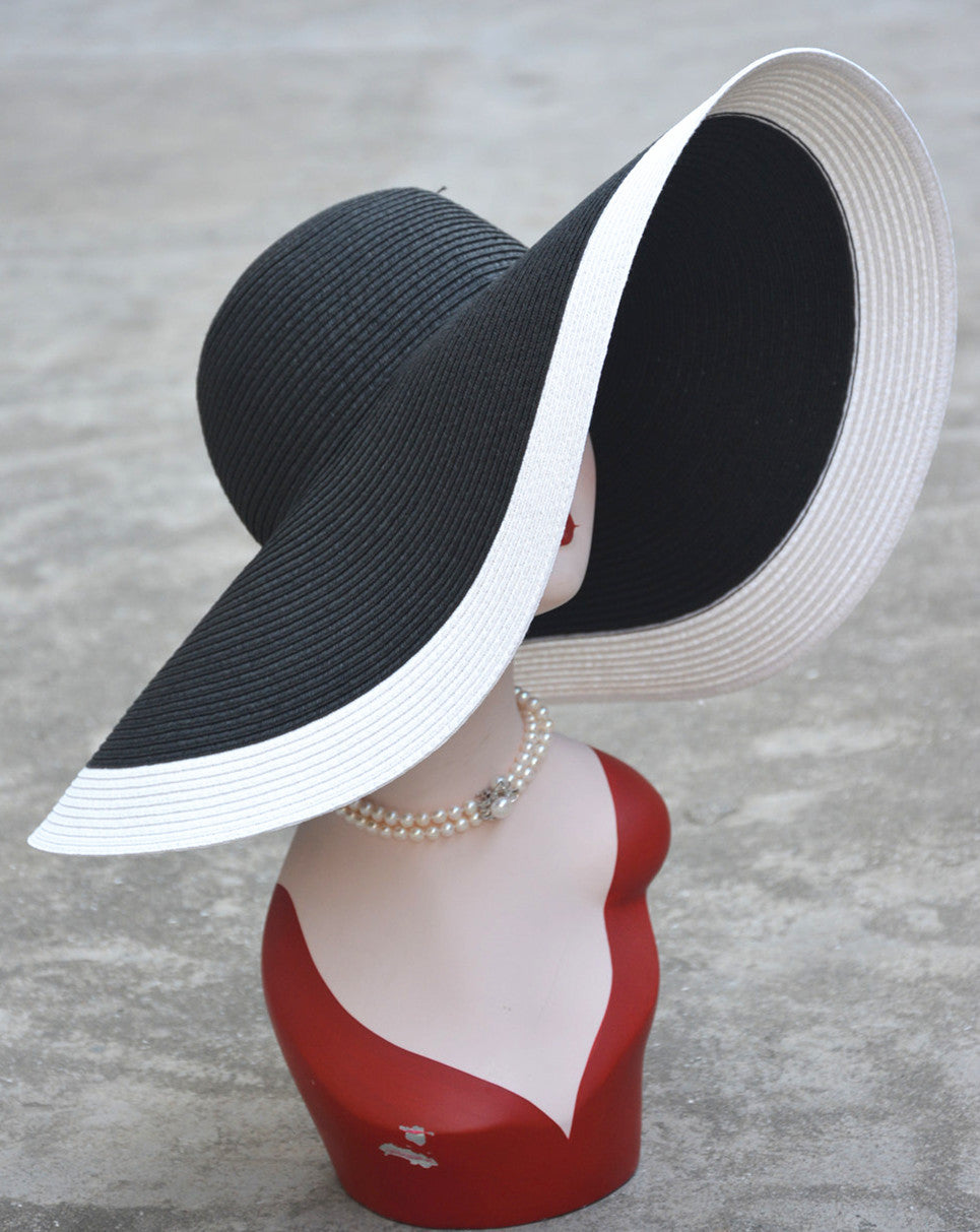 18cm Oversized Hepburn Shade Holiday Straw Hat