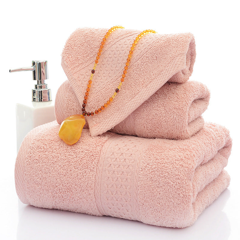 Bath Towel Long Staple Cotton Padded Towel Towel Square Plain Color