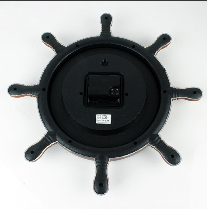 Living Room Silent Creative Small Boat Rudder Wall Clock