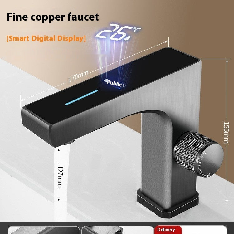 Intelligent Digital Display Basin Hot And Cold Double Control Faucet