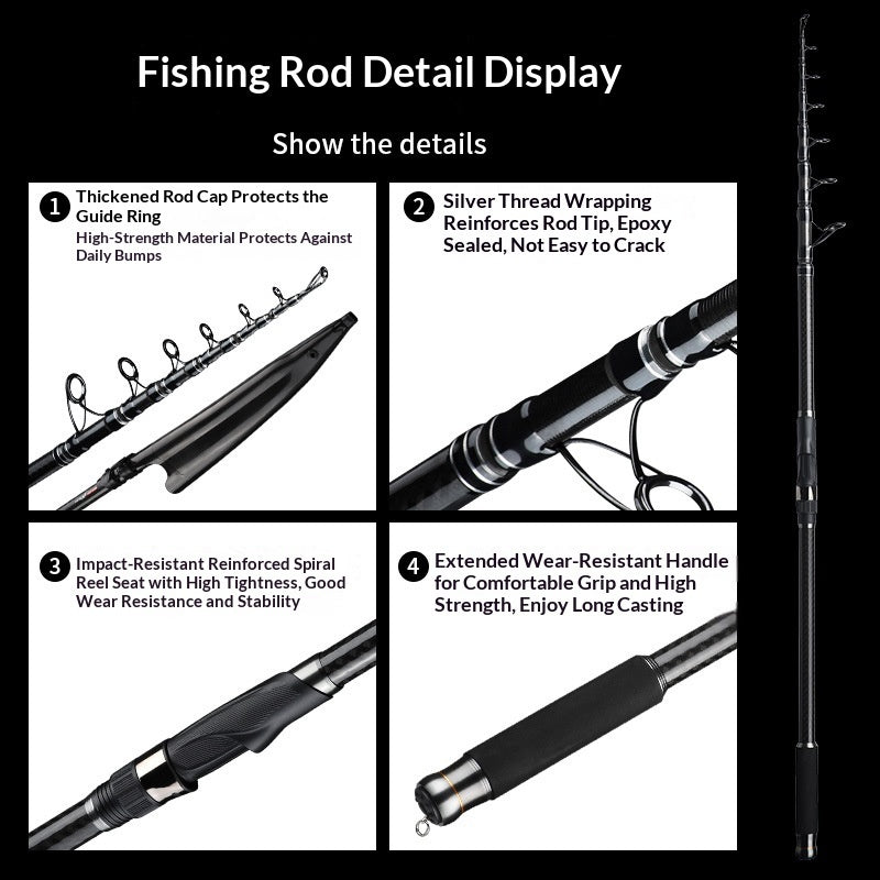 Newly Upgraded Sparkling Lake Sea Rod, Casting Rod, Long-distance Fishing Rod Ultra-hard Full Set