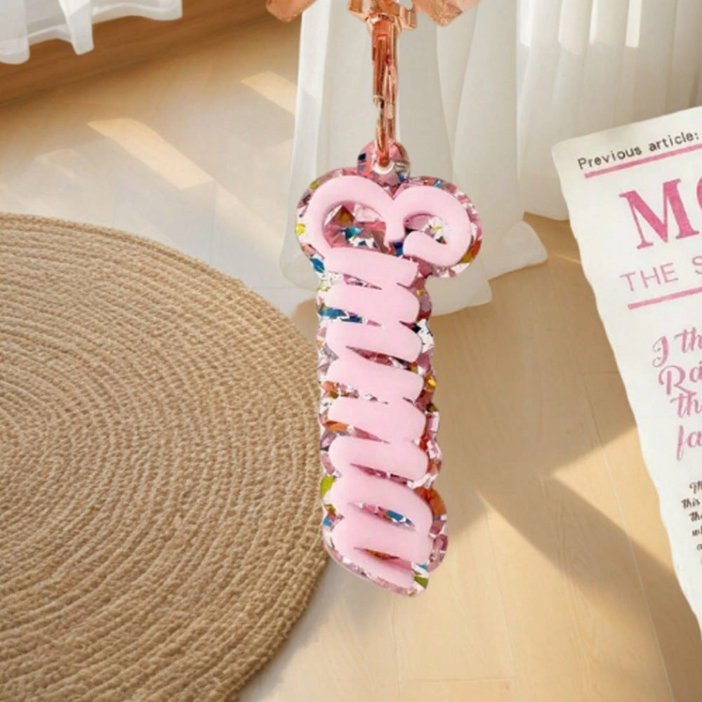 Custom Fashion English Acrylic Key Chain