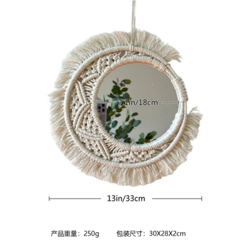 Nordic Mirror Handmade Tapestry Makeup Mirror Bedside