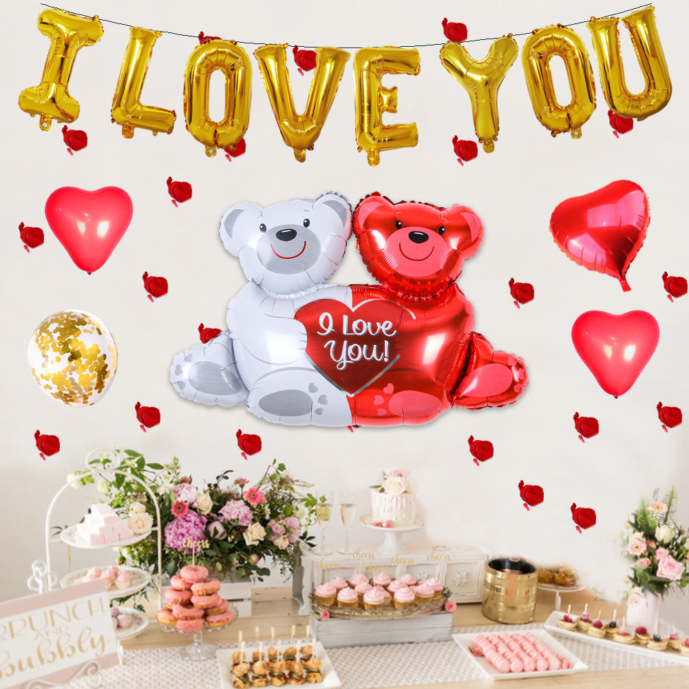 Valentine's Day Balloon Aluminum Film Latex Balloon Wholesale Scene Decoration