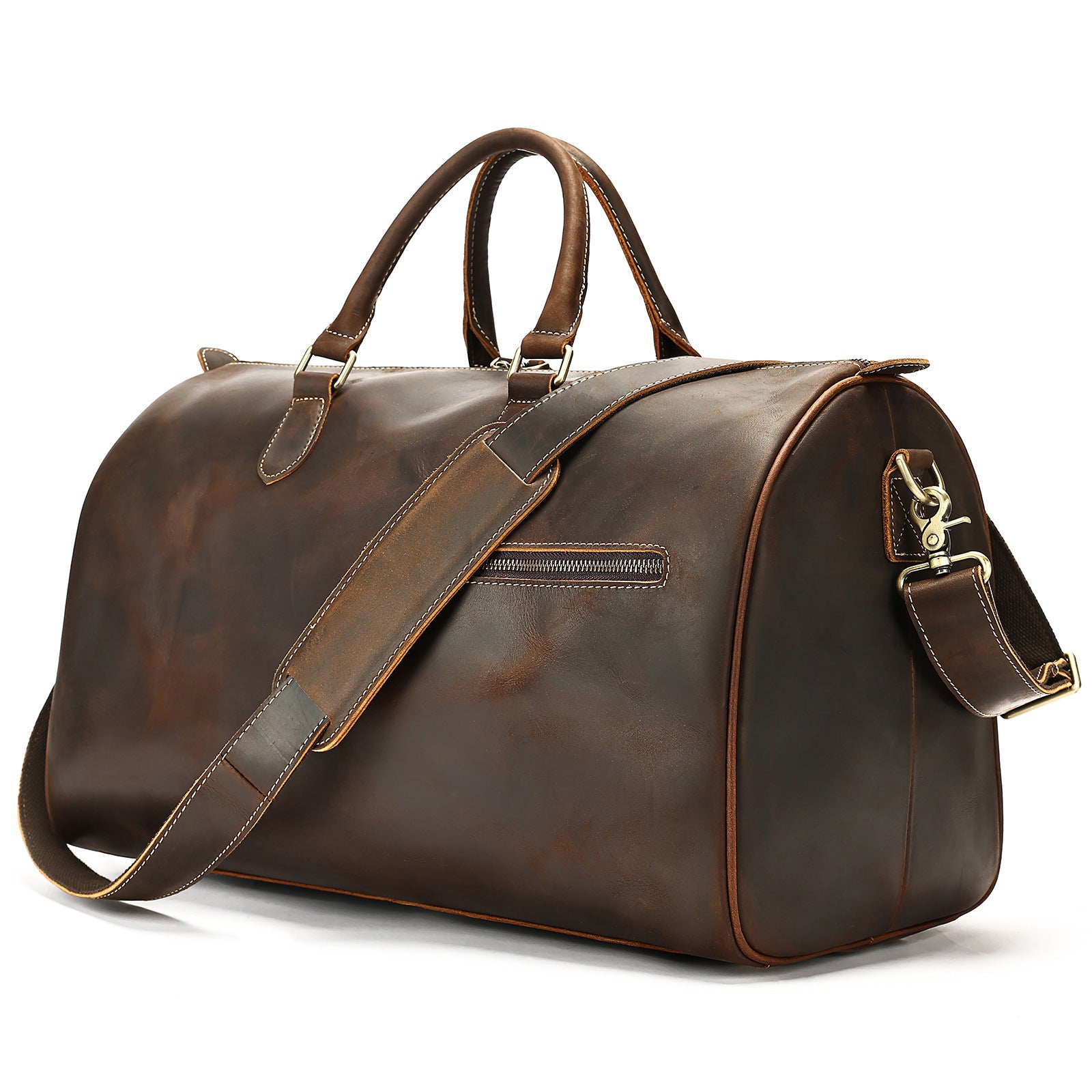 Sac bandoulière grande capacité en cuir vintage de voyage
