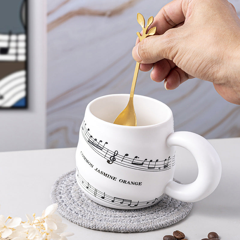 Retro Ceramic Music Mug Creative Spiral Milk Household High-end Design Coffee Cup