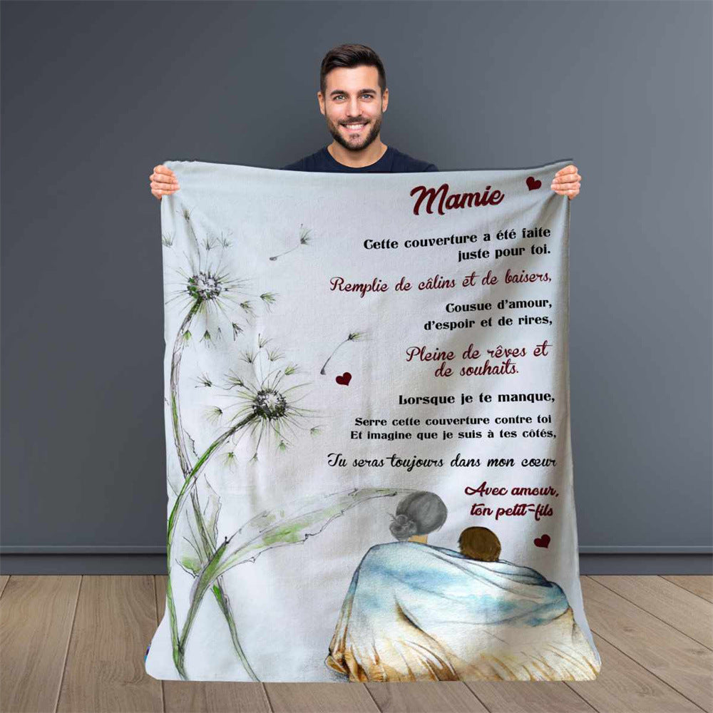 French Gift Blanket For Mom Flannel Blanket