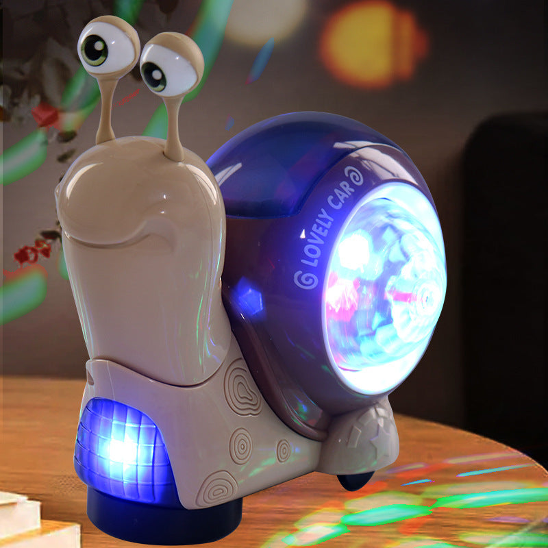 Electric Universal Swing Nodding Small Snail Music Projection Light Toys
