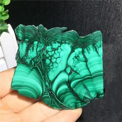 Natural Malachite Green Grinding Slice Mineral Specimen Ornamental Stone