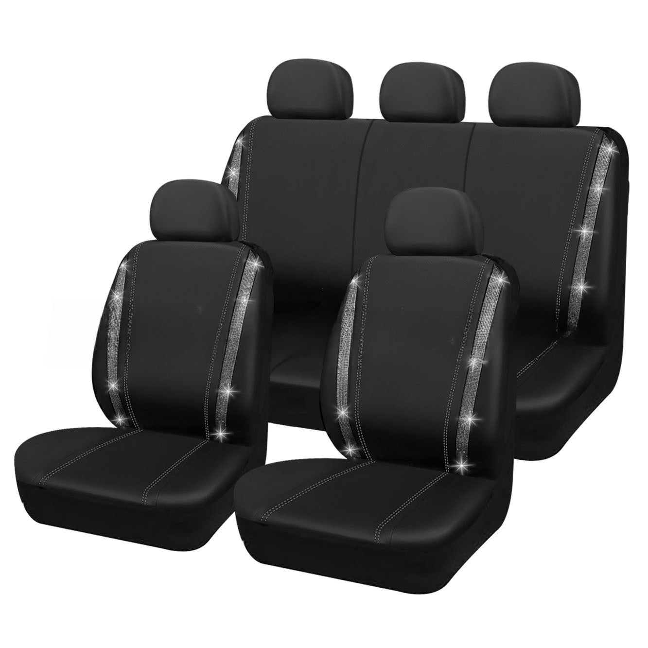 Car Diamond Stereo Rhinestone Non-slip Universal PVC Waterproof Seat Cover