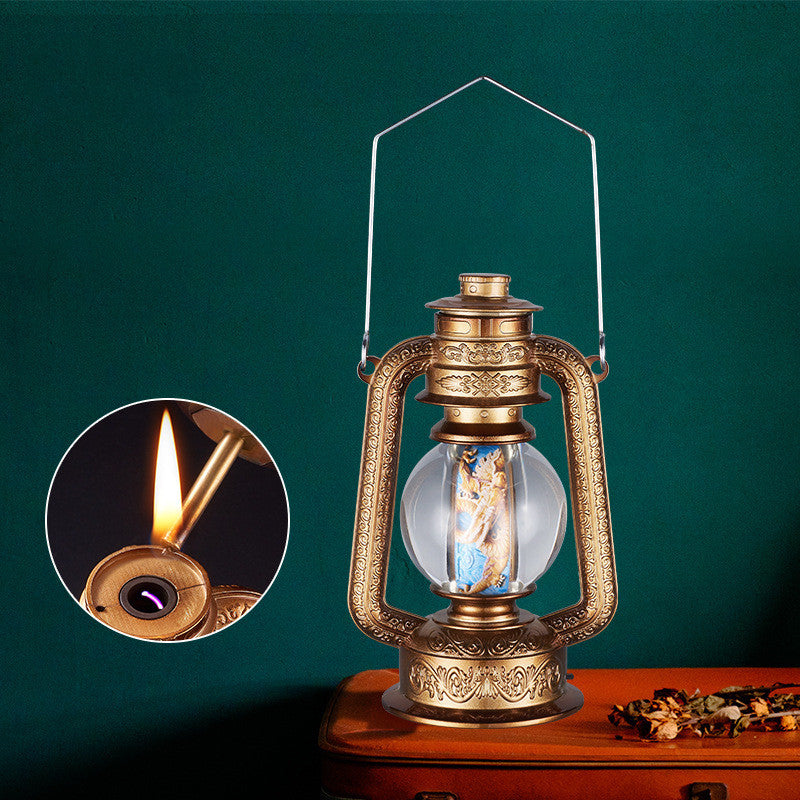 Vintage Horse Lamp Lighter Oil And Electricity 10000 Matches Exquisite Desktop