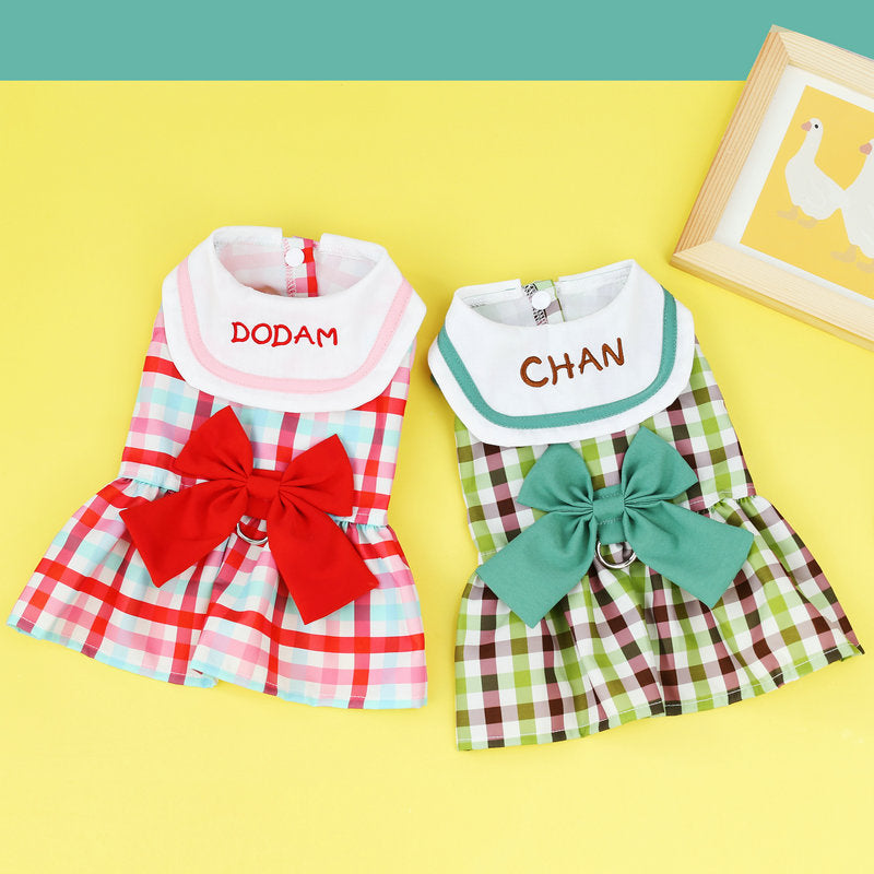 Pet Cute Clothes Casual Fashion Style All-matching Bow Traction Skirt