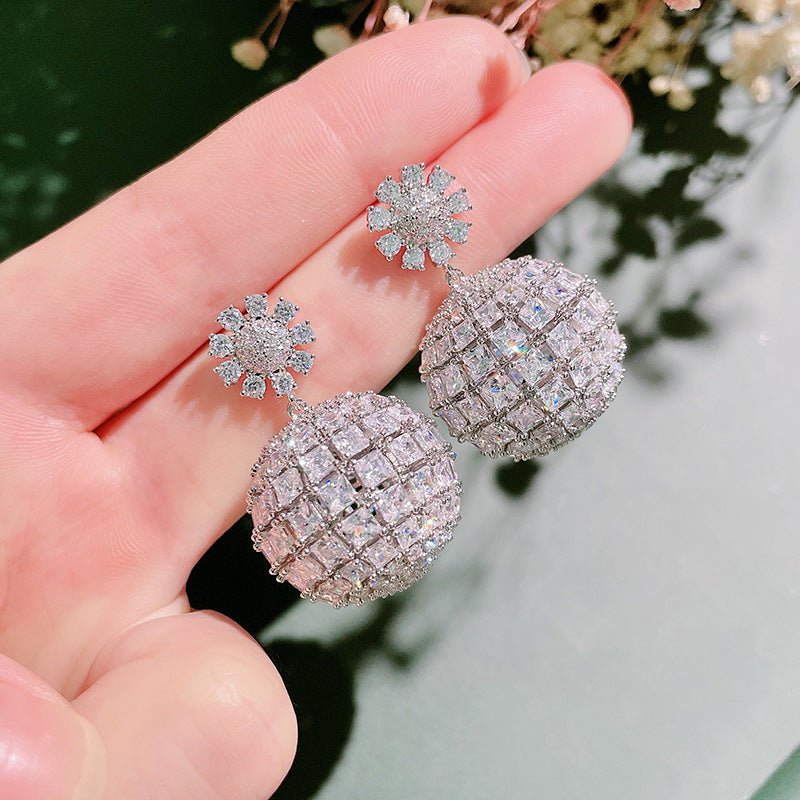 Coloured Zirconia Stud Earrings For Women