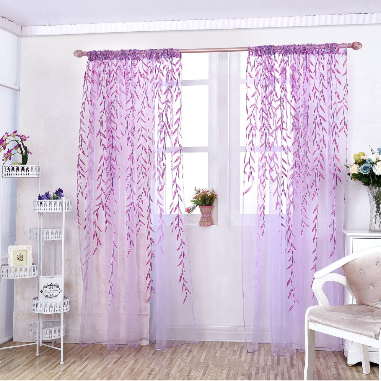 Wicker Offset Printing Curtain Home Decoration
