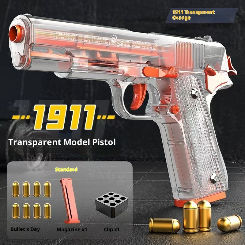 Automatic Loading And Throwing Shell Continuous Hair Glock Soft Elastic Replica Gun Boy Toy