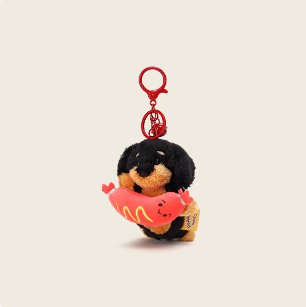 Sausage Plush Dog Bag Pendant Keychain