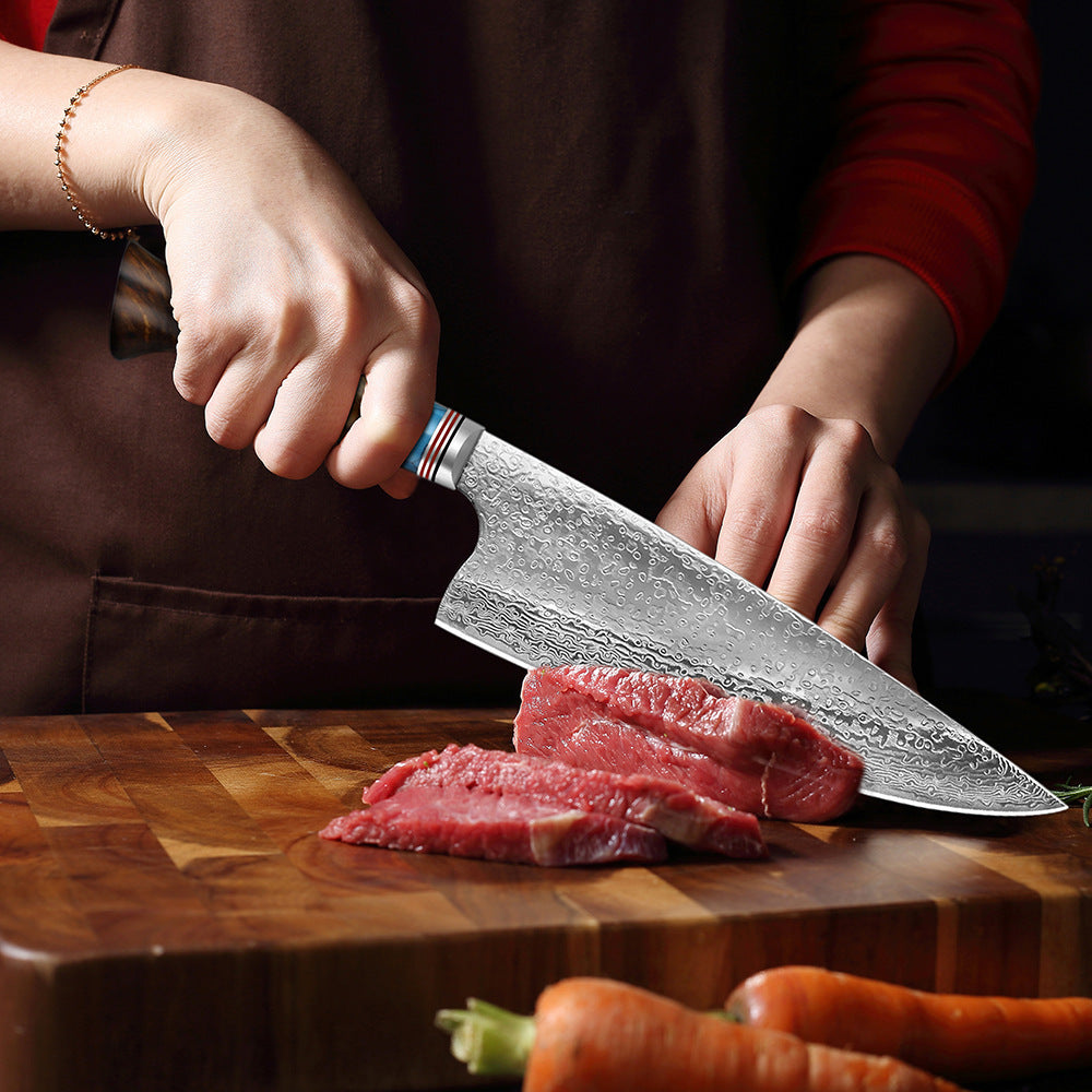 Damascus Steel Cocobolo Chef's Knife Western VG10 Cut Meat