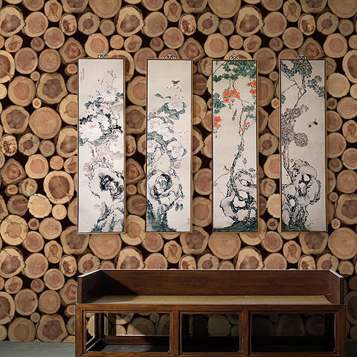 Wood Stump Thickened PVC Wallpaper