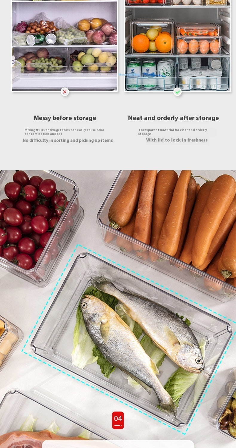 PET Refrigerator Box Snack Fruit And Vegetable Transparent Crisper