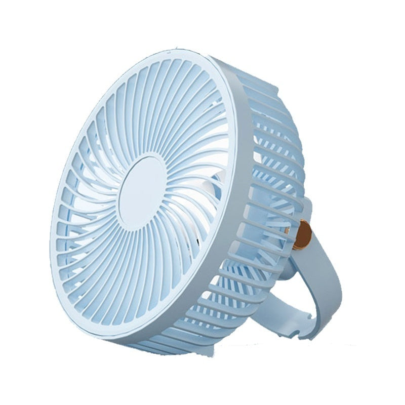 Small Electric Fan Rechargeable Night Light Portable Summer Cartoon Moving Student Bed Head Wall Desktop Mini
