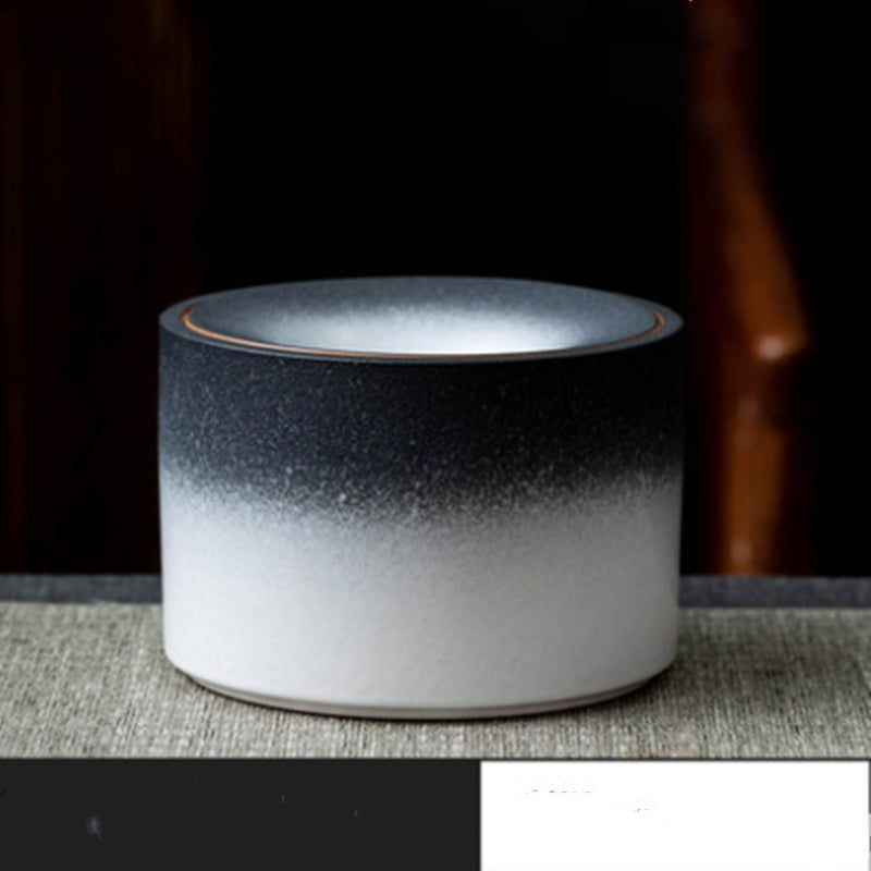 Cendrier en poterie noire brute, créatif, pour salon, bureau de luxe léger