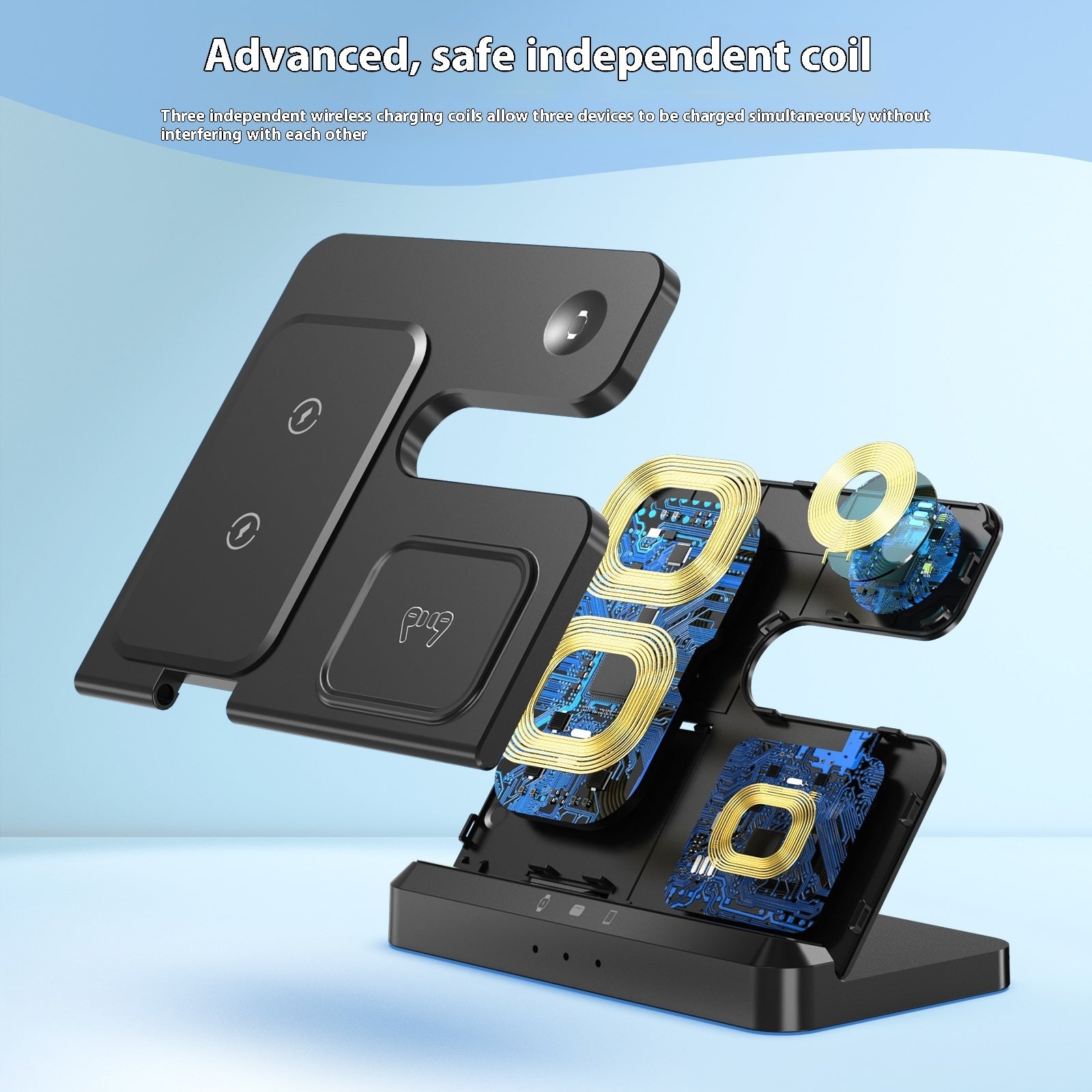 Applicable Mobile Phone Watch Wireless Charger Portable Folding Three-in-one Wireless Charger Electrical Appliances