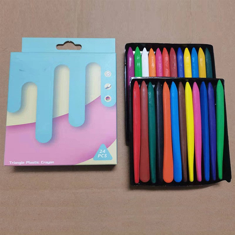 Children's Drawing Art Pen Plastic Crayon Washable Not Dirty Hand Crayon