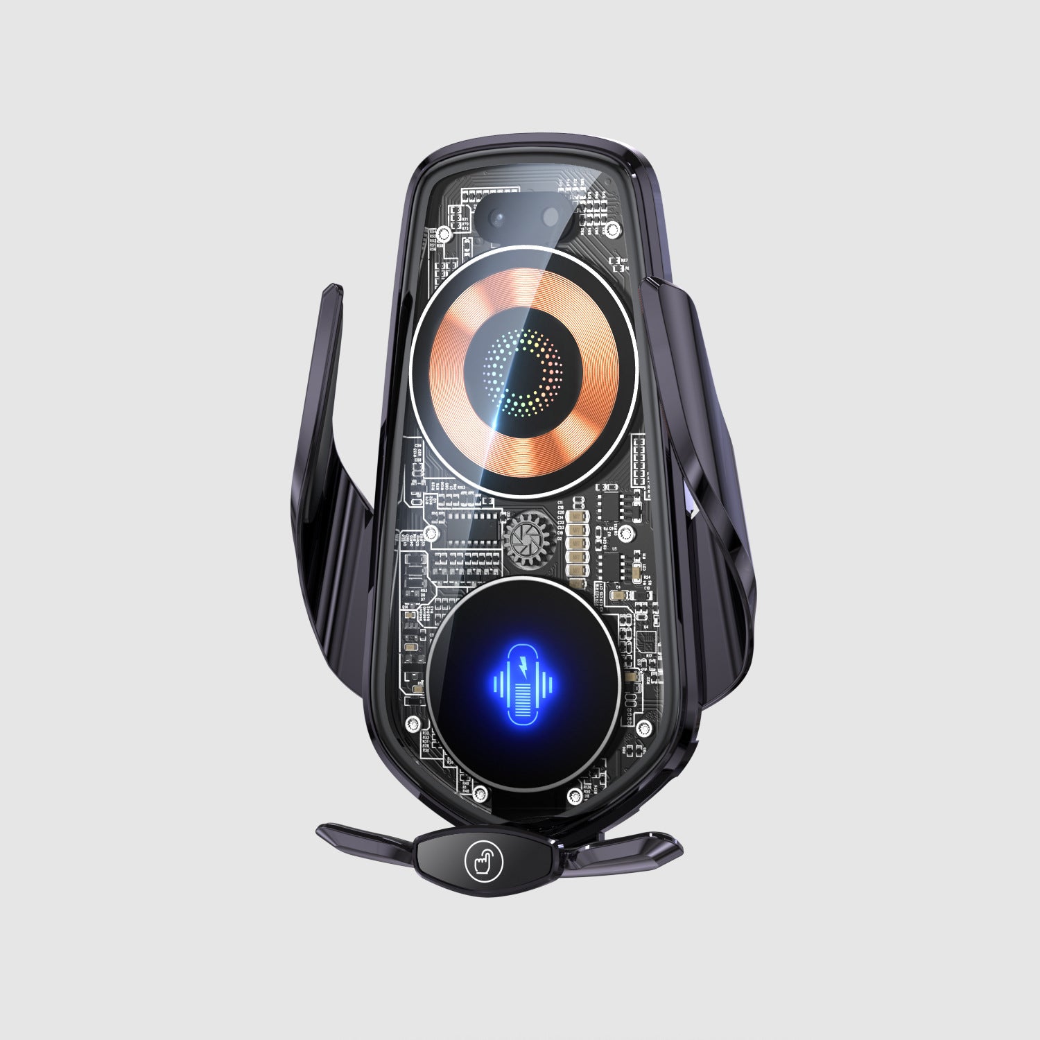 Support de téléphone portable transparent et créatif, chargeur de voiture sans fil, ouverture et fermeture automatiques, fournitures de voiture de navigation