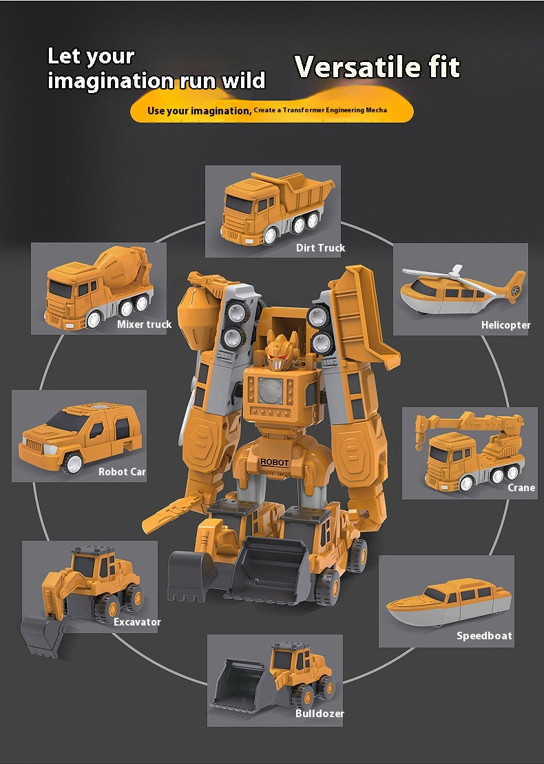 Children's Magnetic Deformation Engineering Vehicle Magnetic Toy