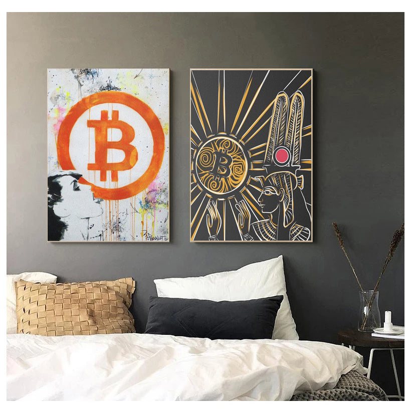Painting With Coin Newspaper And Wall Art  On Abstract Canvas