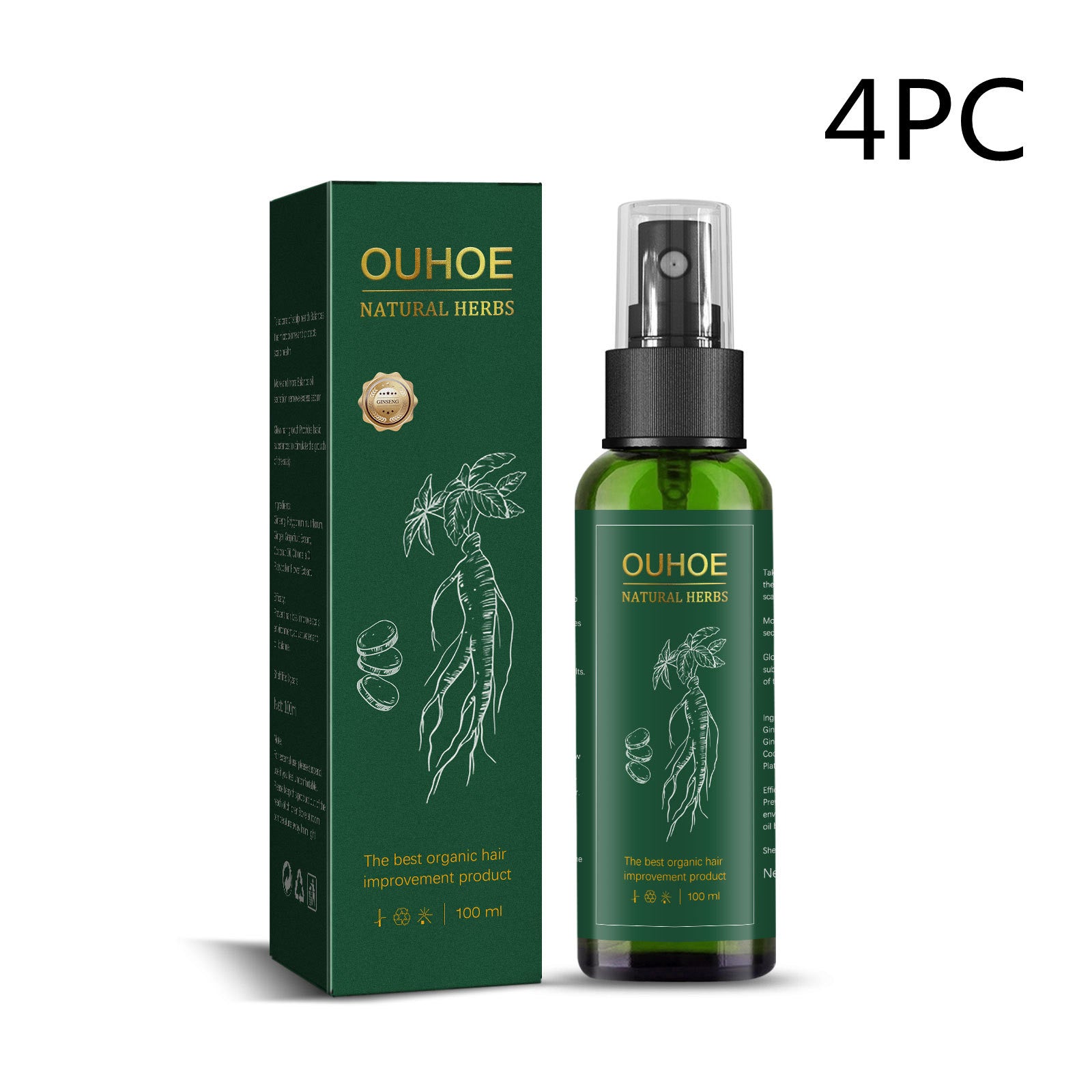 Vaporisateur liquide pour la croissance des cheveux au ginseng pour prévenir la perte de cheveux