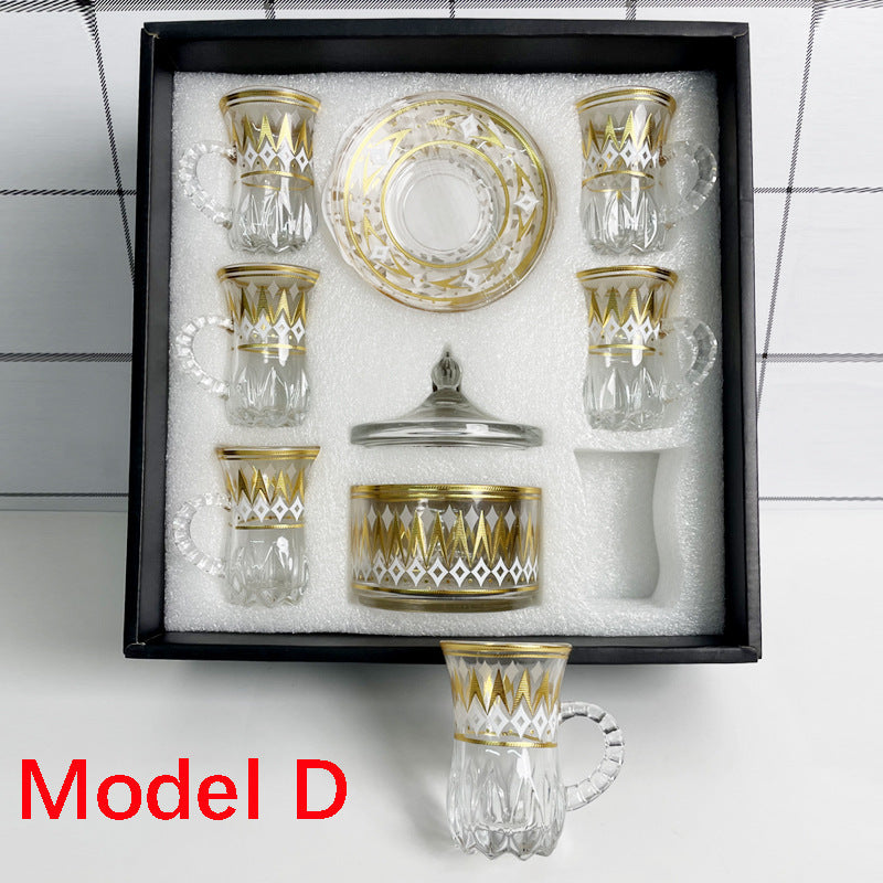 Black Tea Cup Glass Cup And Saucer Set