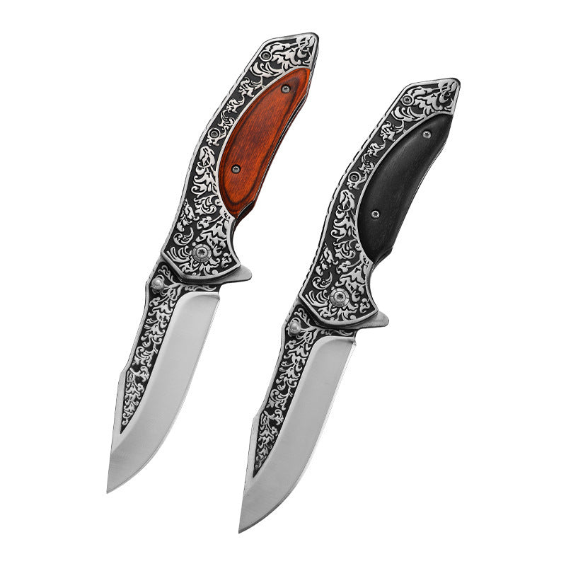 Steel Carving Wooden Handle High Hardness Folding Knife