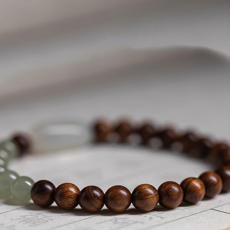 Nanmu Hand String Hetian Jade Bracelet Men's And Women's Accessories