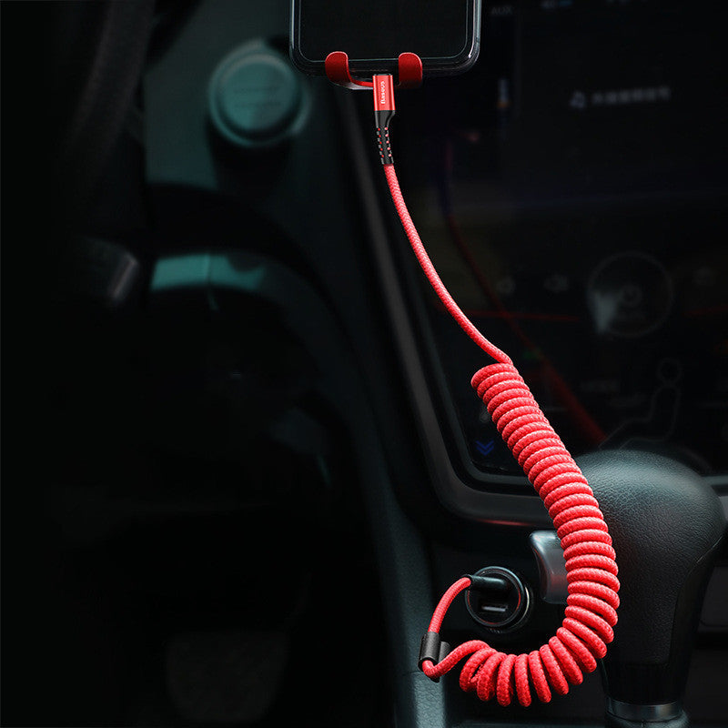 Car Spring Mobile Phone Telescopic Data Cable