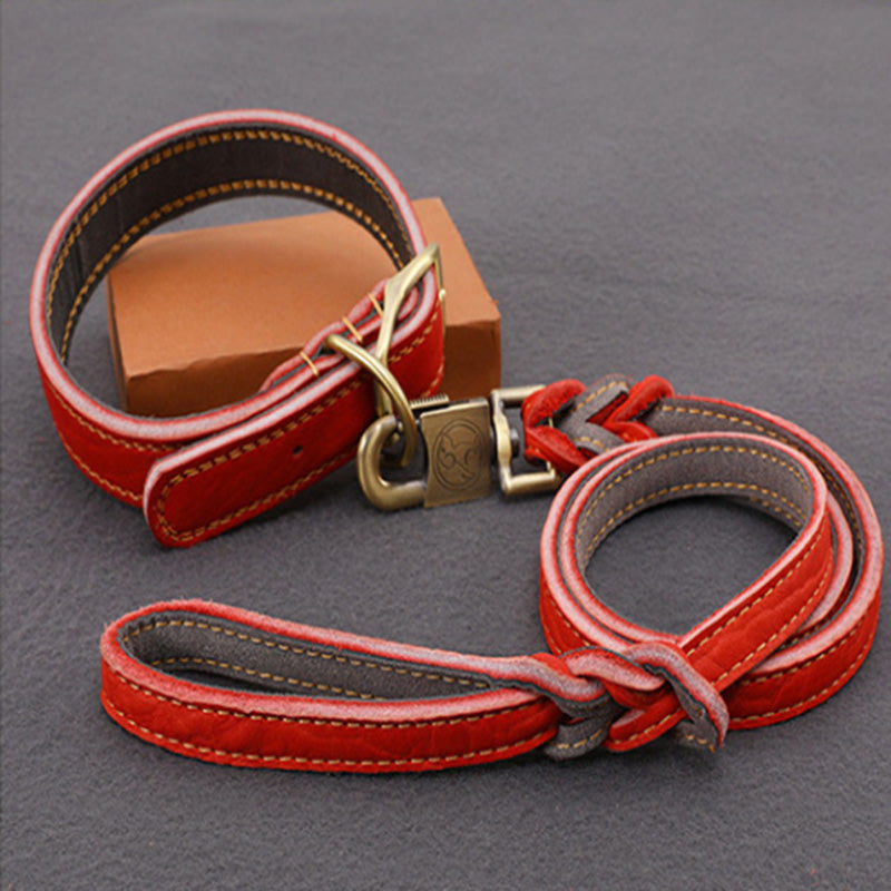 First Layer Cowhide Leash Set