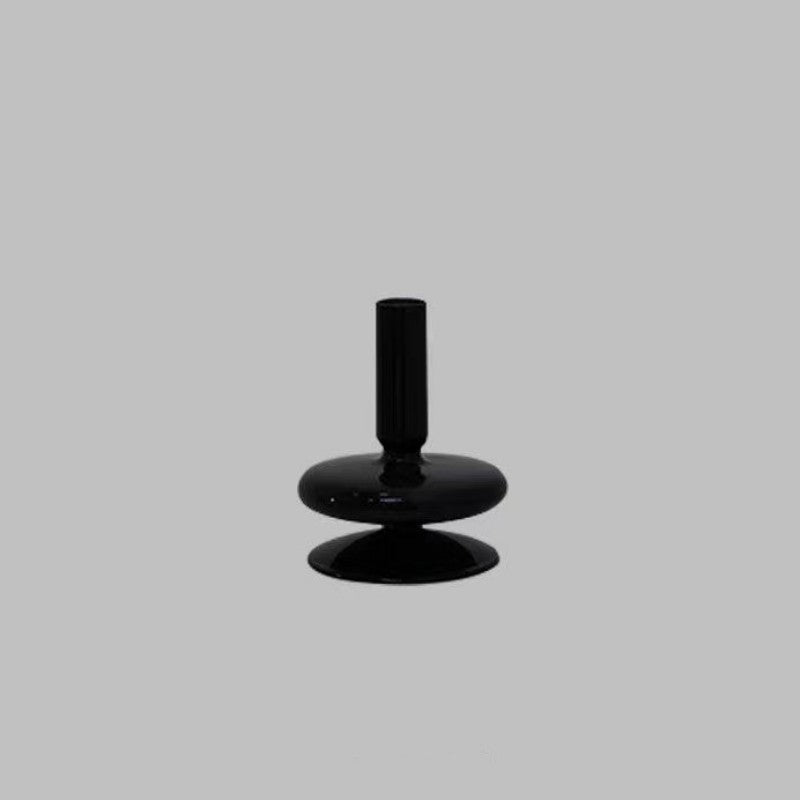 Black Glass Candlestick Nordic Romantic French Home Soft Decoration