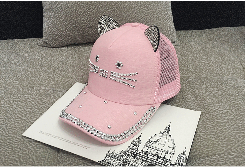 Women's Cute Fashion Rhinestone Cat Ears Hat
