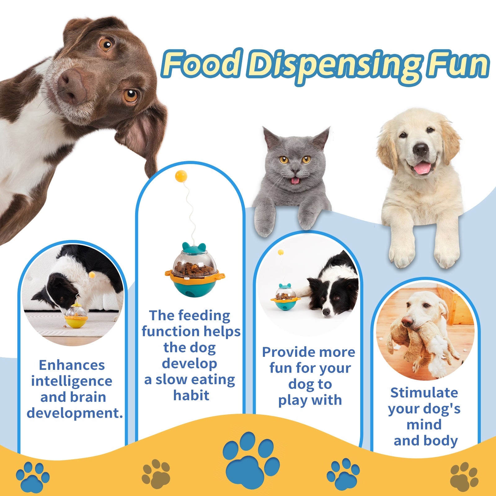 Guardians Tumbler Pet Toy Cat Leaky Food Toy Interactive Dog Cat Toy Food Treat Dispensing Toys, Slow Feeder Treat Ball For Pets Increases IQ Interests In Play
