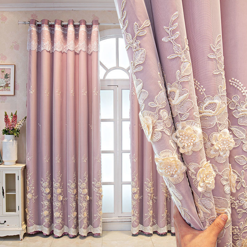 Curtain Yarn Integrated Bedroom Shading Household Double Open Finished Set
