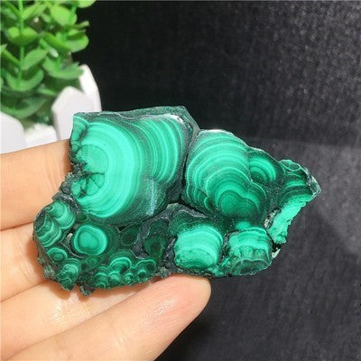 Natural Malachite Green Grinding Slice Mineral Specimen Ornamental Stone