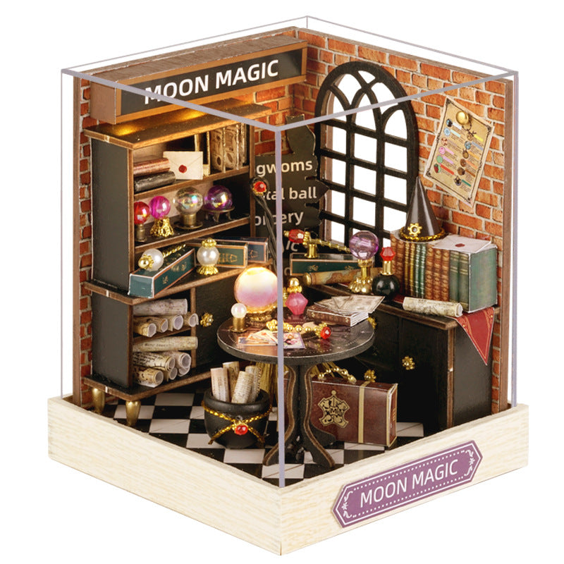 Mini Scene Combination Model Assembled Handmade DIY Cottage House With Dust Cover Toy